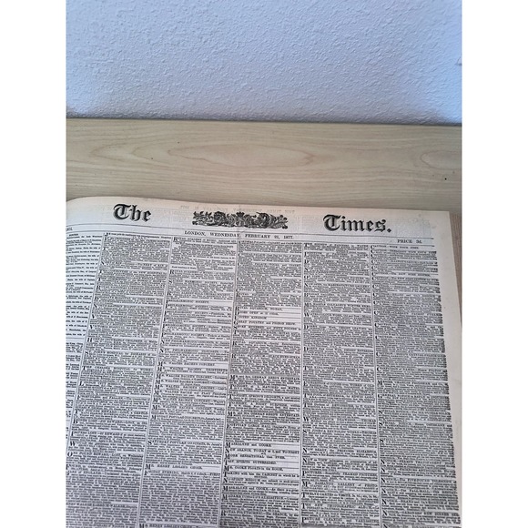 Antique London Times Bound Book January 1, 1877 to March 31, 1877 - Picture 12 of 15